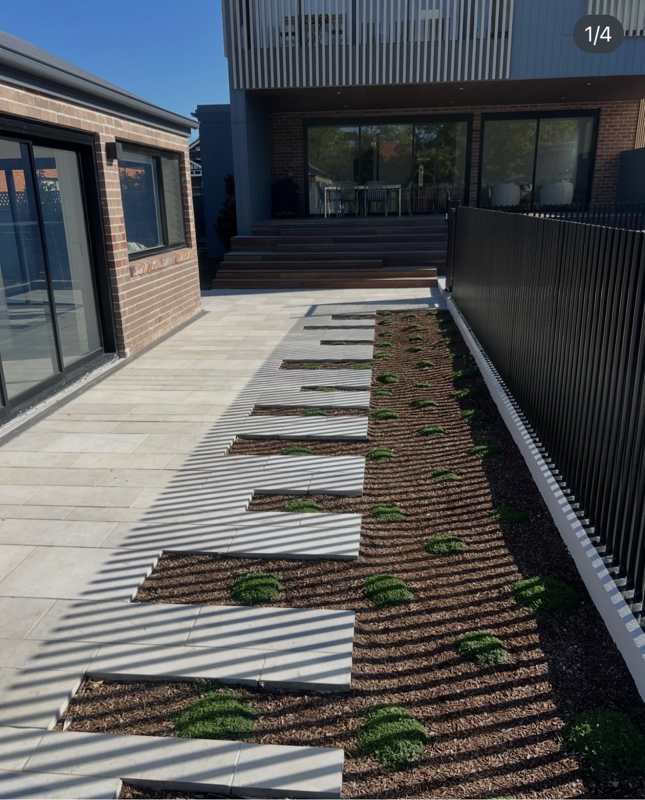 Porcelain Paver & Stepper Path